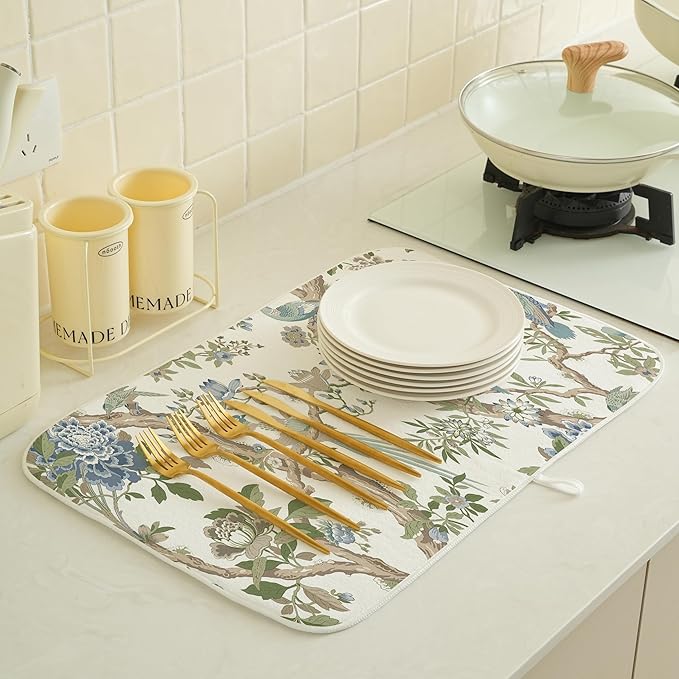 Chinoiserie Dish Drying Mat 18x24 Inches - Image 3