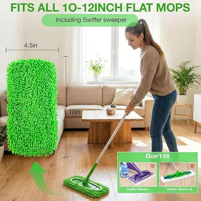 Mop Pads for Swiffer Sweeper Reusable Mop Dry Wet Mop Pad Refills Microfiber - Image 2