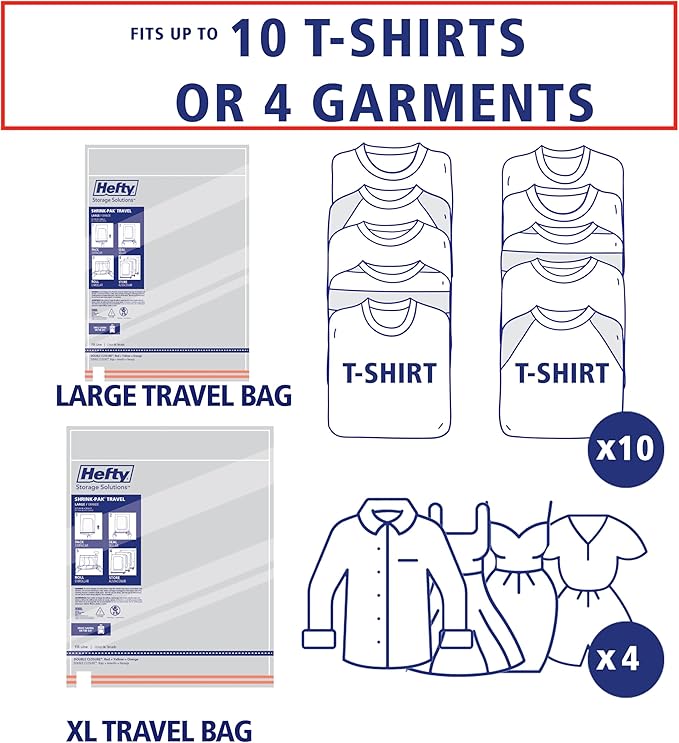 Hefty Shrink-Pak Travel Storage Bags – - Image 5