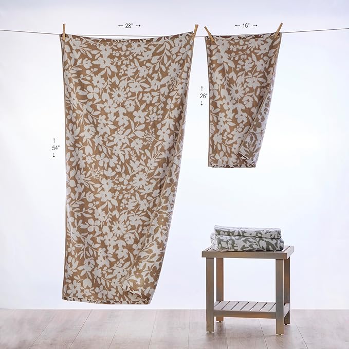 SKL Home Bedford Floral 100% Cotton Premium Bath Towel, 600 GSM, Soft & - Image 4