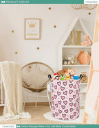 FANKANG Storage Basket, Nursery Hamper Canvas Laundry Basket Foldable - Image 3