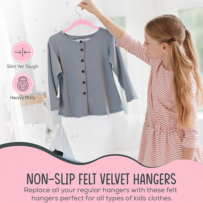 50 Premium Kids Velvet Hangers - Image 4