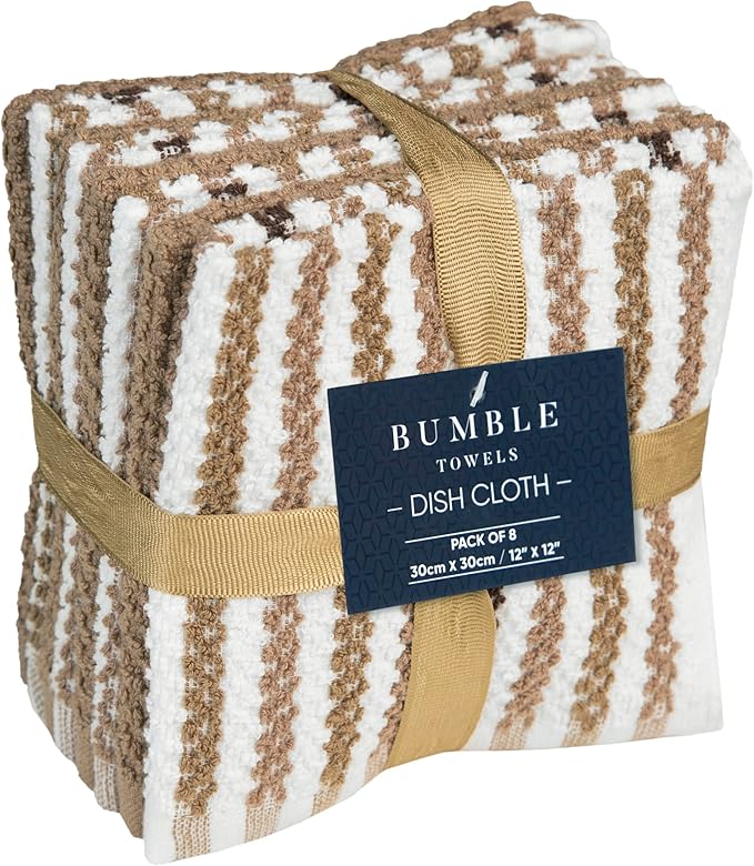 Bumble Towels Premium Dish Cloths 12"x12" | 100% Natural Ring Spun Cotton Tea - Image 3
