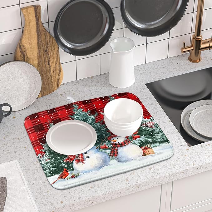 Christmas Snowman Dish Drying Mat - Image 6