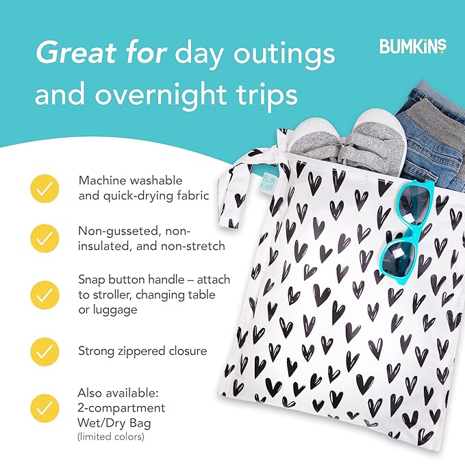 Bumkins Waterproof Wet Bag for Baby, Swim Suit, Cloth Diapers, Pump Parts - Image 4