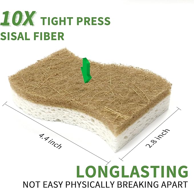 9 Pack Biodegradable Natural Kitchen Sponge - Image 5