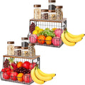 Livabber Fruit Basket for Kitchen, Metal Fruit Vegetable Storage Bin by Livabber
