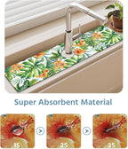 Patterned Sink Faucet Mat Kitchen Splash Guard Super Absorbent Drying Mat - Image 5