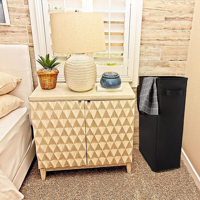 Odonata Slim Laundry Hamper Handles Collapsible Laundry Basket Thin Dirty - Image 7