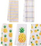 R HORSE 5Pcs Pineapple Kitchen Dish Towel Set Fruit Theme Absorbent Drying by RHORSE