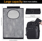Breathable Mesh Laundry Hamper, Bringing Hooks Foldable Hanging Shower Caddy - Image 2