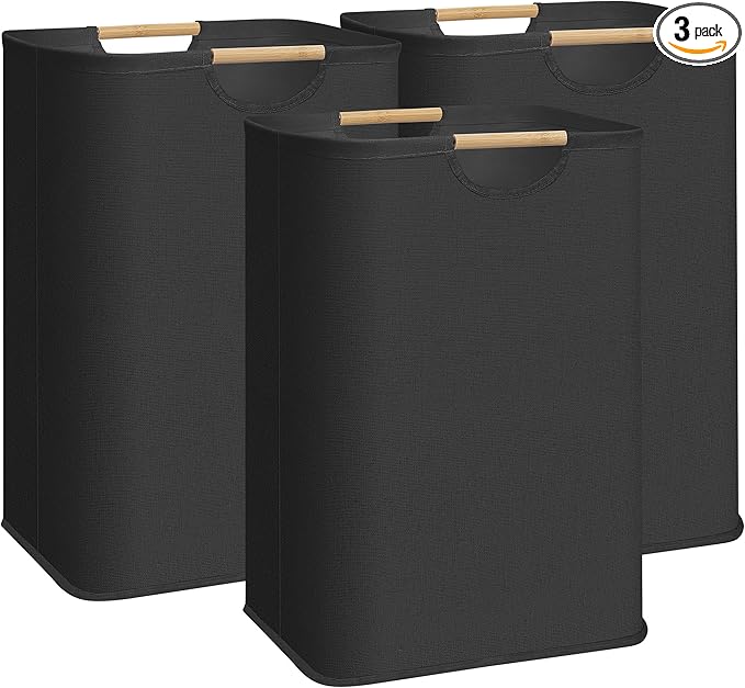 STORAGE MANIAC 3-Pack Large Laundry Hamper, 80L Collapsible Laundry Basket by STORAGEMANIAC