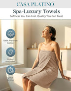 Casa Platino 100% Luxury Cotton Bathroom Towel Set 8 Pcs - Image 2