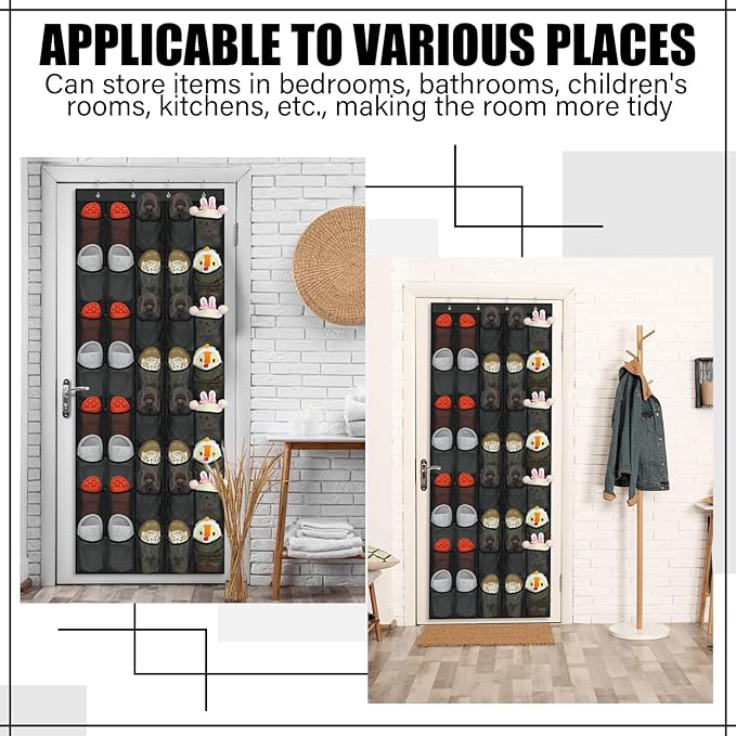 Windyun 40 Over the Door Shoe Organizer Large Breathable Mesh Pockets Hanging - Image 6