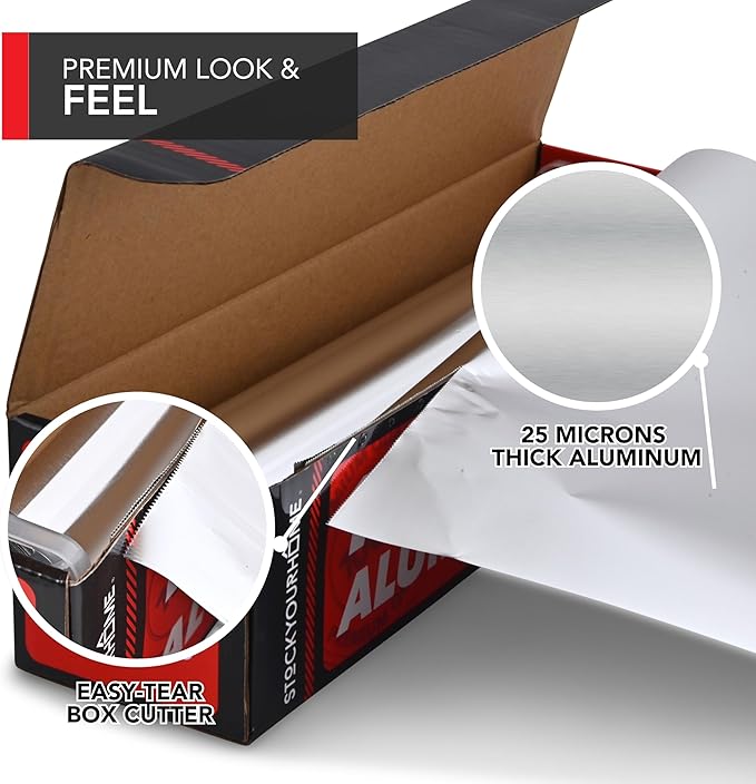 Stock Your Home Heavy Duty Aluminum Foil Roll, 300 FT x 12 Inches Wide Aluminum - Image 6