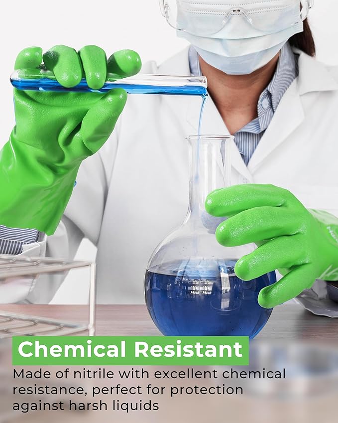 HANDLANDY Chemical Gloves, Heavy Duty Cleaning Gloves - Image 2