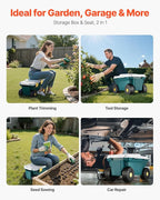 VEVOR Garden Scooter with Seat, 2 in 1 Rolling Garden Cart with Storage Bin, Supports up to 227 lbs, Outdoor Wagon with Handle, Lightweight Storage Gardening Stool for Yard Weeding Planting - Image 6