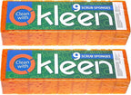 Orange Multi Use Scrub Sponge. Made in Europe. 18 Pack, 4.3x2.8x1.4 inches. - Image 2