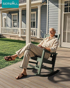 SEWALL HDPE Rocking Chair, Oversized Outdoor Rocking Chair for Adults, Patio Rocker for Porch, Avocado Green - Image 7