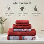 Modern Threads Ophelia 6-Piece 100% Cotton Towel Set – Reversible Yarn Dyed - Image 3
