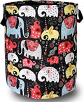 Colorful Elephant Laundry Basket Foldable by SELIONLIKN