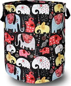 Colorful Elephant Laundry Basket Foldable by SELIONLIKN