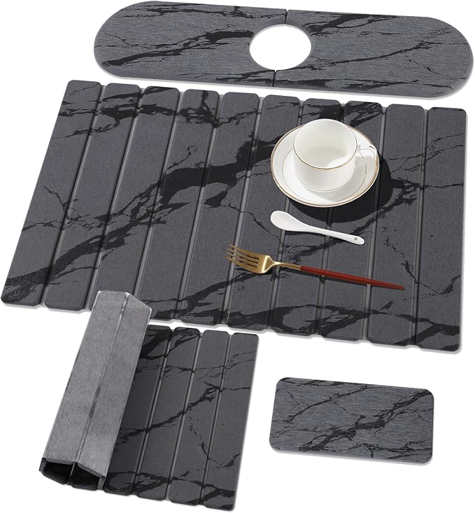 3 PCS Large Stone Dish Drying Mat by BSSN