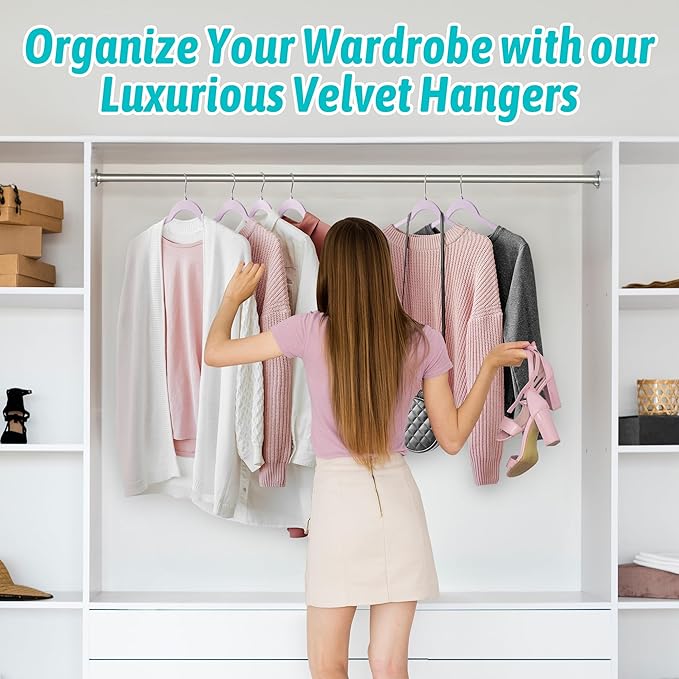 Velvet Hangers 50 Pack – Slim Non-Slip Flocked Hangers - Image 7