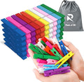 RIVEDA 50pcs Colored Wooden Clothes Pins, 2.9inch 10 Colors, Clothespins by RIVEDA