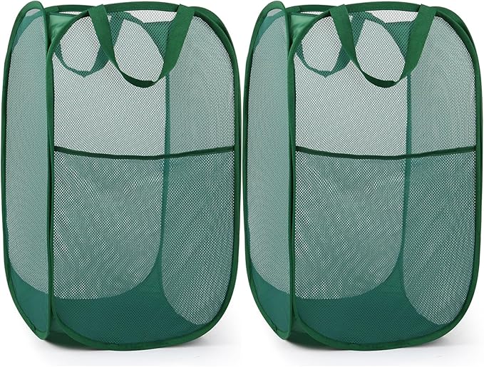 2 Pack Durable Collapsible Laundry Baskets by Bemkoo
