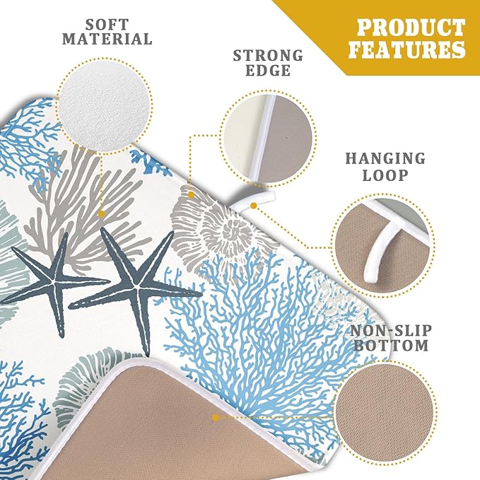 Coastal Blue Gray Dish Drying Pad 16 x 18 Inch - Image 4