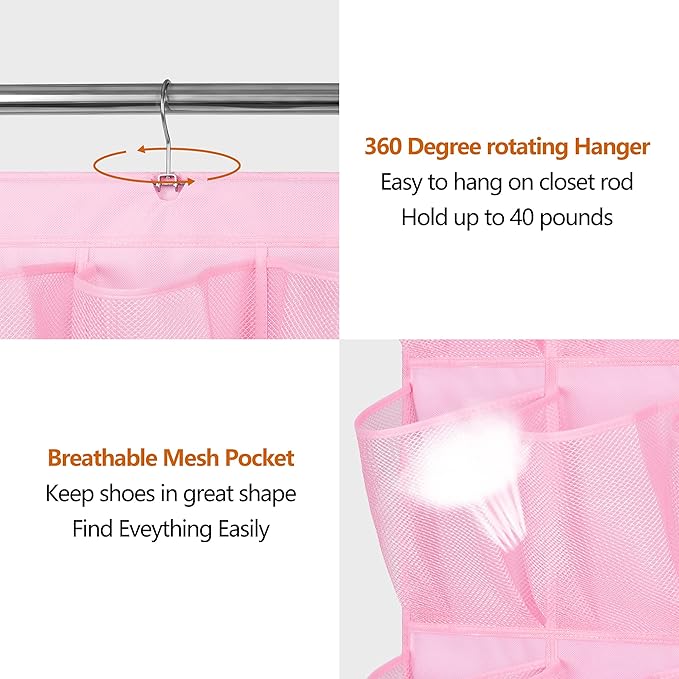 MISSLO 30 Large Pockets Dual Sided Hanging Shoe Organizer - Image 6