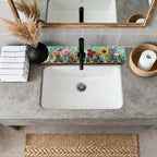 2 Pcs Kitchen Sink Splash Guard Faucet Mats Colored Glass Vases - Image 3