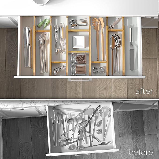 Adjustable Bamboo Drawer Dividers - Image 2