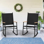 Shintenchi Outdoor Rocking Chairs Set of 2,Upgraded High Back Patio Rocking Chair Set,Breathable Textilene Fabric Outdoor Rocking Chair for Porch,Patio,Garden,Balcony,Black - Image 7