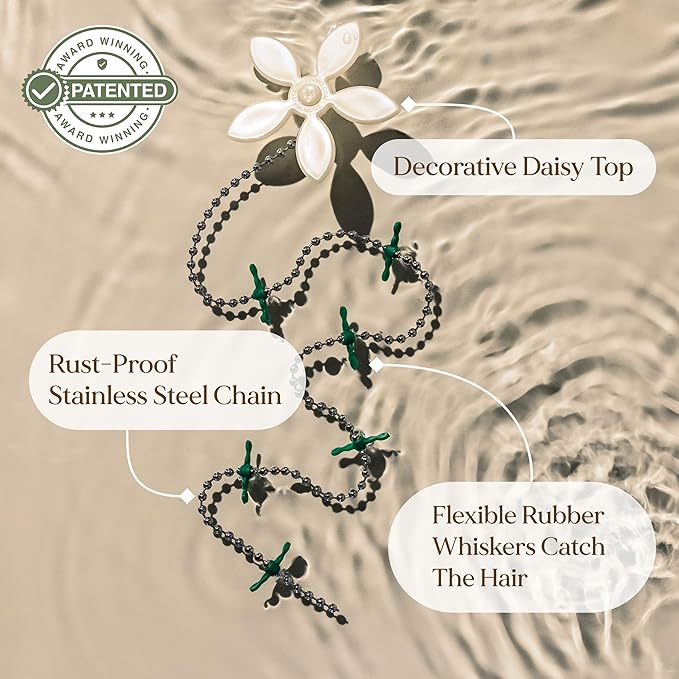 DrainWig Shower Drain Hair Catcher – Disposable White Flower – No-Touch Hair - Image 7