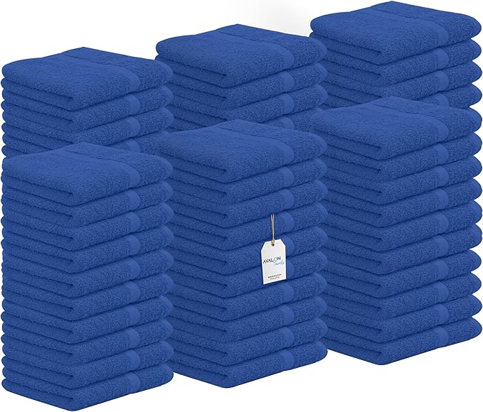 Avalon Towels Cotton Washcloths – Size 12x12 Inches, 100% Ring Spun Cotton by AvalonTowels
