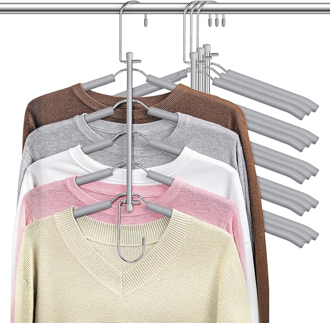 Clothes Hangers Space Saving Shirt Organizer, Non Slip Multi Shirt Hangers by Lomrsiul