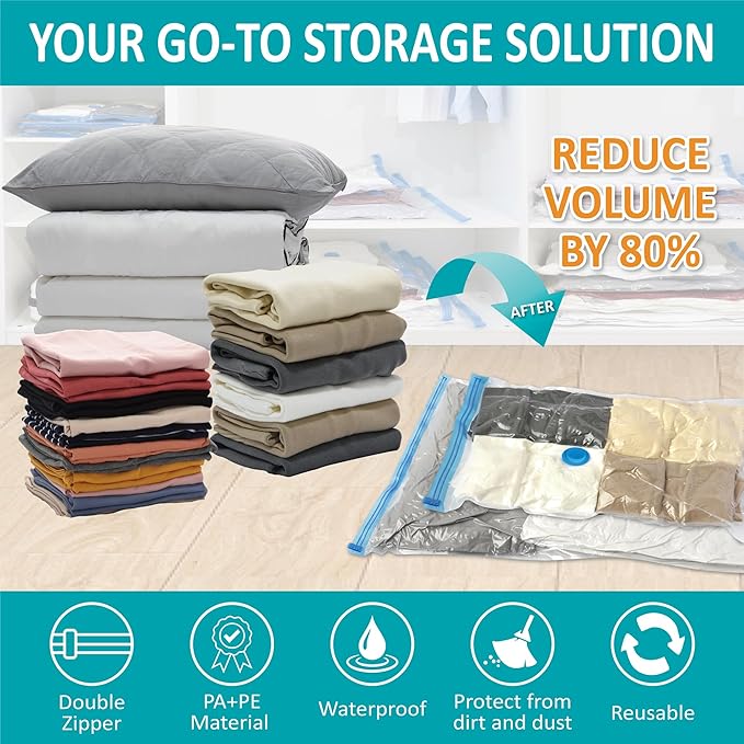 Cozy Essential Vacuum Storage Bags, Compression Space Saver Bags - Image 2