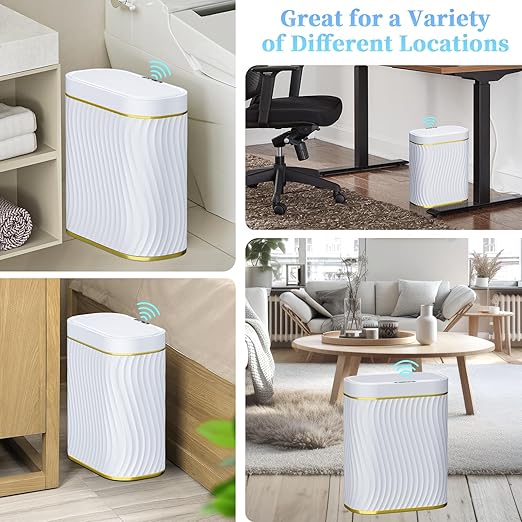 Bathroom Small Trash Can with Automatic Touchless Lid, 2.6 Gallon Smart Garbage - Image 6
