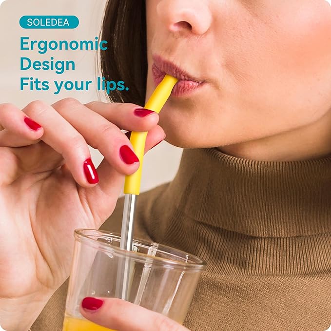 6 Pcs Reusable Metal Straws, Stainless Steel Straws - Image 3
