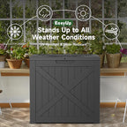 EasyUp 32 Gallon Outdoor Storage Box, Resin Waterproof UV-Resistant Deck Box, Reinforced Stability for Patio, Garden, and Poolside, X-Design Black - Image 4