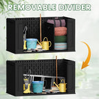 Devoko 160 Gallon Double-Wall Deck Box with Divider, Side Handles, HDPE Outdoor Large Storage Box Waterproof and Lockable for Patio Furniture, Garden, Pool (Black, 160 Gallon) - Image 3