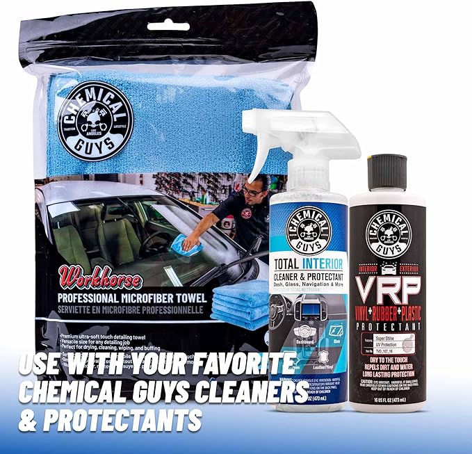 Chemical Guys MICBLUE03 Workhorse Professional Microfiber Towel - Image 7