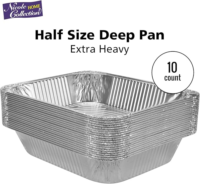 Aluminum Pans Half Size, Extra Heavy Duty Disposable Foil Pans - Image 3