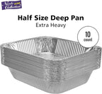 Aluminum Pans Half Size, Extra Heavy Duty Disposable Foil Pans - Image 3