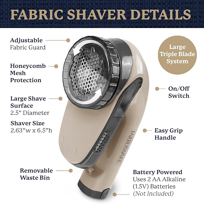 Farberware Large Lint Remover Fabric Shaver – Battery Operated Lint Shaver - Image 6