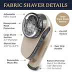 Farberware Large Lint Remover Fabric Shaver – Battery Operated Lint Shaver - Image 6