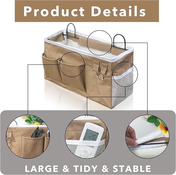 2pcs Large Wall Hanging Organizer Bag, Linen Fabric Door Hanging Storage Baskets - Image 5
