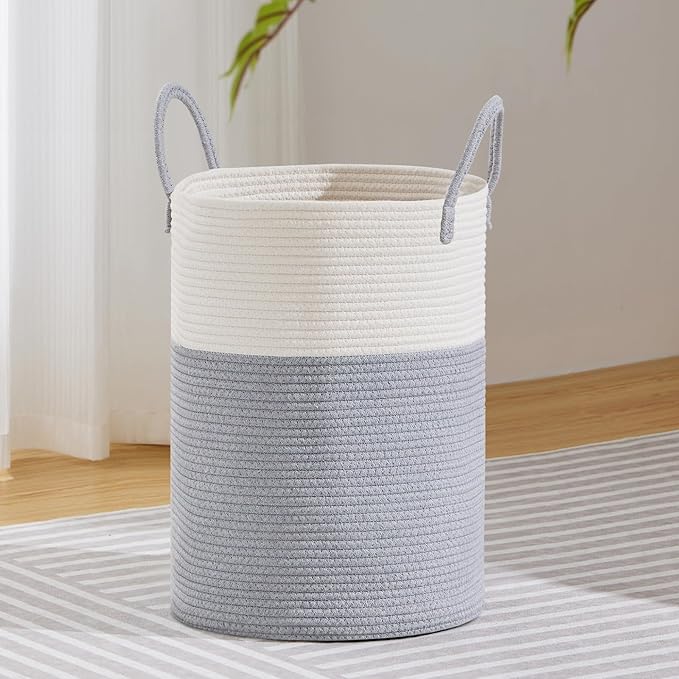 VIPOSCO Large Laundry Hamper, Tall Woven Rope Storage Basket by VIPOSCO